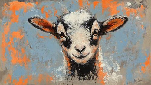 Textured Canvas with Goat