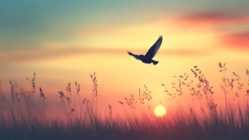 Sunset Bird Silhouette