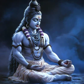 Tranquil Meditation: Divine Figure Artwork
