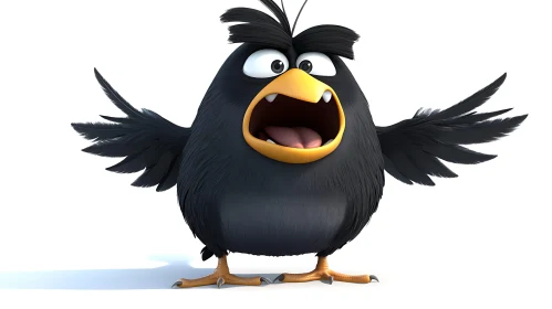 Stylized Angry Bird Character Illustration