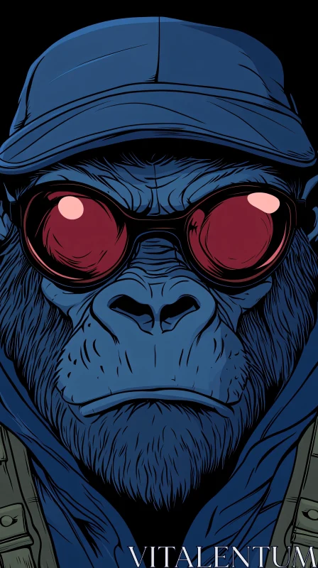 Gorilla Art with Sunglasses AI Image