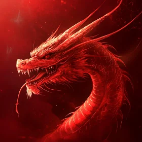 Crimson Dragon: Fantasy Art Illustration