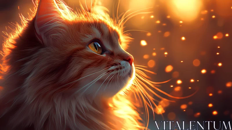 AI ART Sunlit Feline Portrait