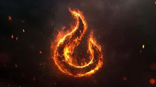 Burning Flame Symbol in the Dark