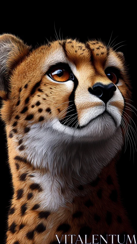 Portrait of a Graceful Cheetah AI Image