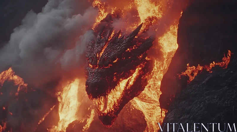 Dragon Ablaze: A Fiery Vision AI Image