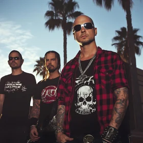 Band Posing with Skull T-Shirt