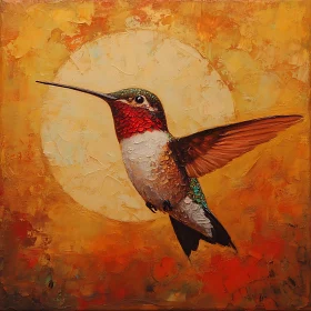 Ruby Throated Hummingbird Art Print