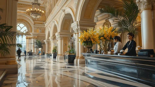 Opulent Hotel Lobby Interior