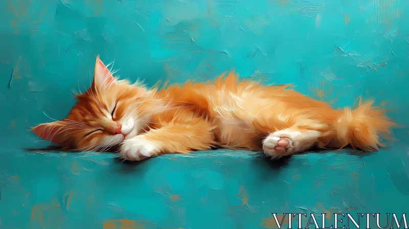 Peaceful Kitten Portrait AI Image