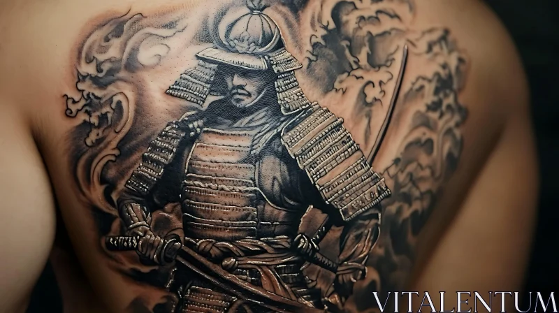 AI ART Samurai Warrior Tattoo Design