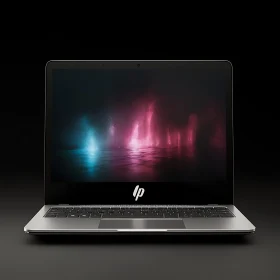 HP Laptop with Stunning Blue and Pink Screen Effects