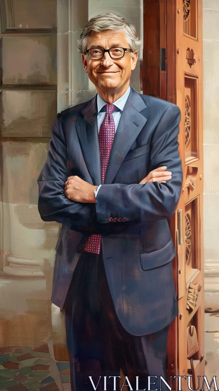 AI ART Portrait of Bill Gates in a Business Suit