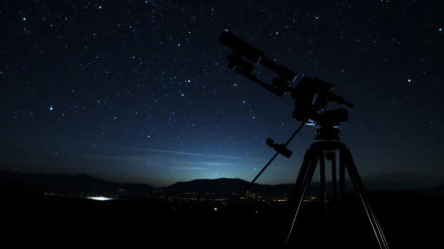 Astronomical Telescope Silhouetted Against the Night Sky | Photo-Realistic Landscapes