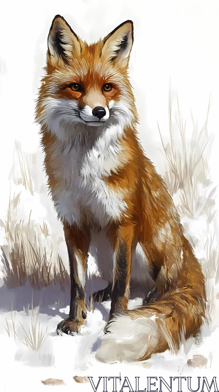 Majestic Red Fox in Winter AI Image