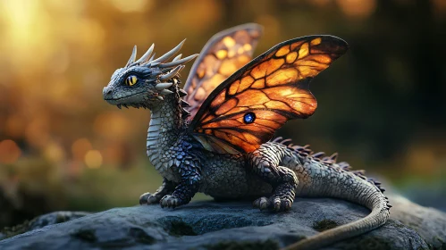 Enchanting Dragon with Butterfly Wings