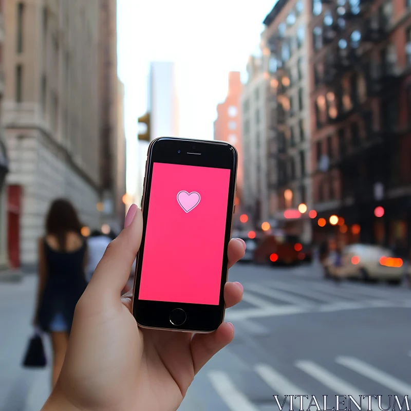 AI ART Urban Love: Smartphone Heart Display