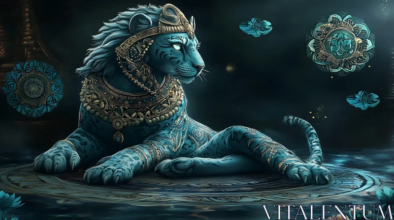 AI ART Majestic Jeweled Lion Fantasy Art