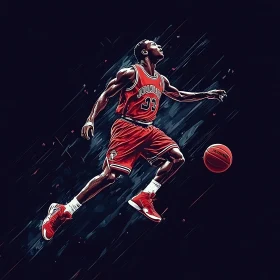 Basketball Player Mid-Air