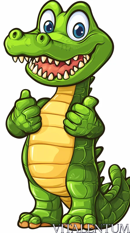 Friendly Crocodile Character Art AI Image