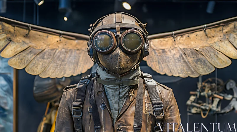 Winged Steampunk Character AI Image