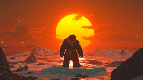 Arctic Monster at Fiery Sunset