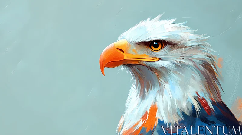 Eagle Illustration in Soft Hues AI Image