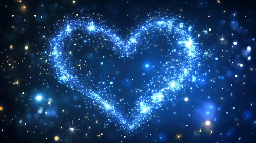 Celestial Heart with Twinkling Stars