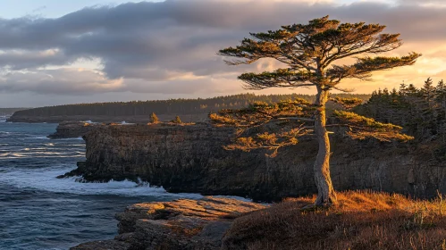 Golden Hour Coastal Tree