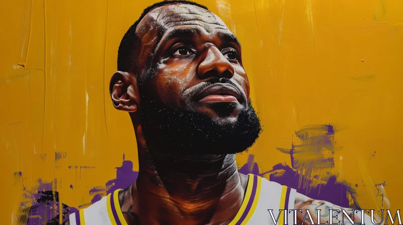 LeBron James Painted Portrait AI Image