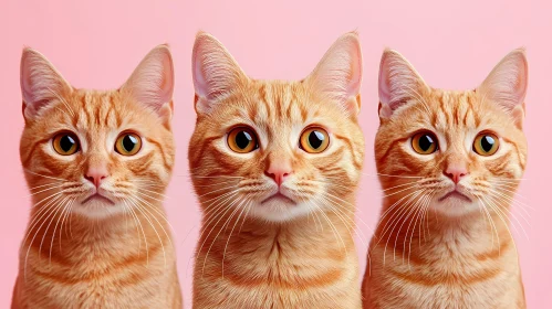 Charming Orange Cats on Pink