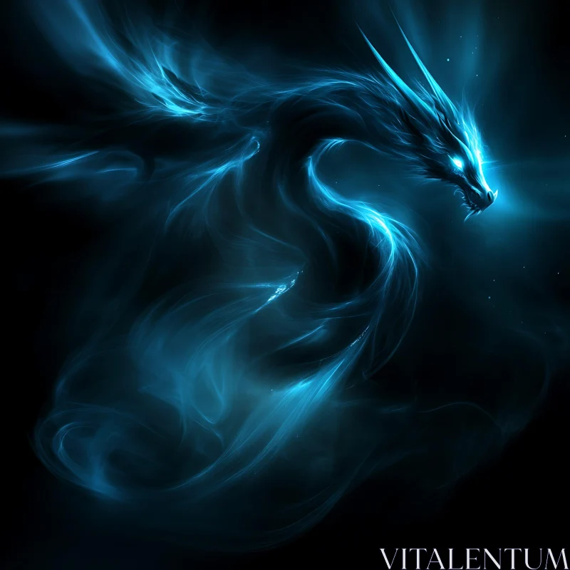 AI ART Luminous Dragon Digital Rendering