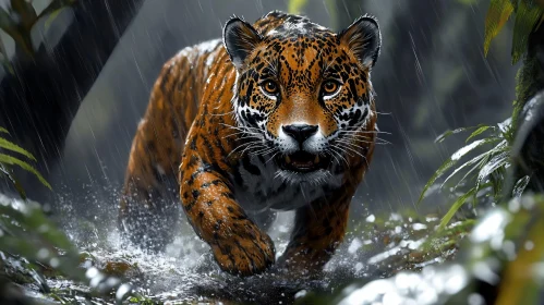 Prowling Jaguar in the Jungle