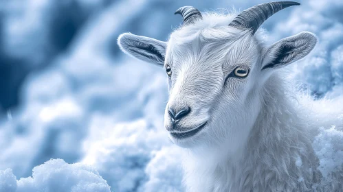 Peaceful Winter Goat