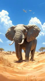 Savanna Elephant Portrait