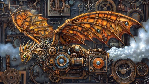 Clockwork Dragon: Steampunk Fantasy Illustration