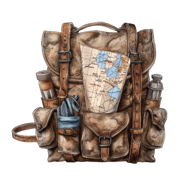 POD Design Adventure Awaits: Rustic Backpack Design