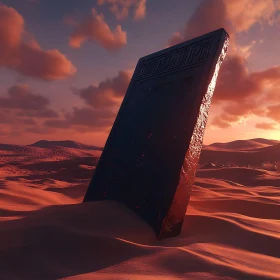 Sunset Desert Monolith