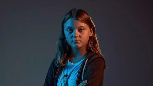 Focused Portrait of Greta Thunberg