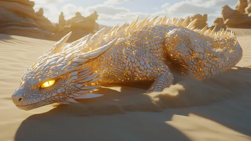 Desert Dragon with Golden Scales