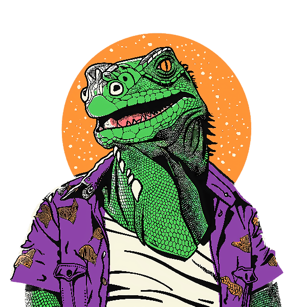 Trendy Iguana T-Shirt Design with Hawaiian Shirt POD Design