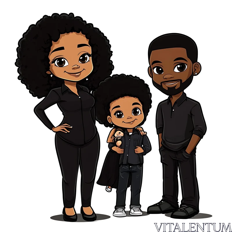 AI ART Stylized Family Cartoon Image