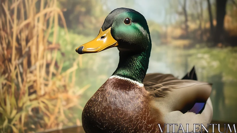 Detailed Mallard Duck Close-Up AI Image