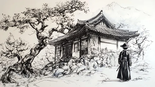 Traditional Asian Ink Art