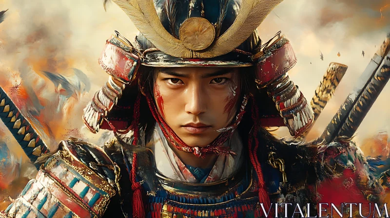 AI ART Asian Warrior in Traditional Armor