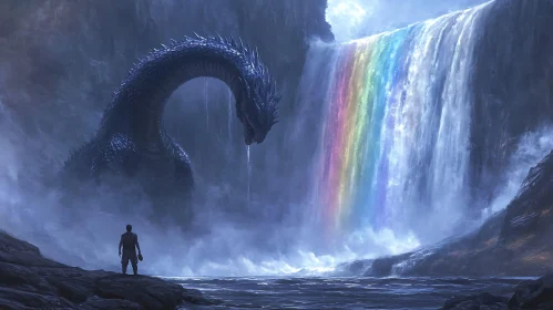 Mystical Dragon by the Rainbow Falls