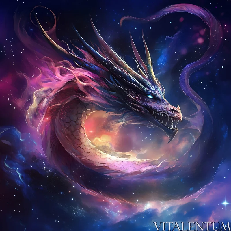 AI ART Celestial Serpent in Nebula