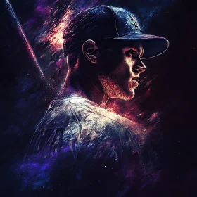 Celestial Baseball Star Portrait