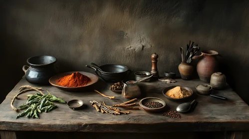 Culinary Still Life with Spices