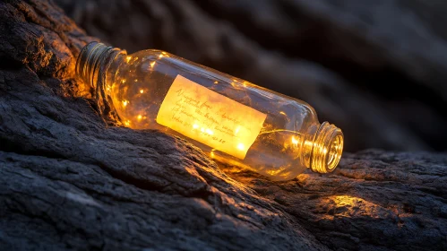 Luminous Bottle with a Secret Note